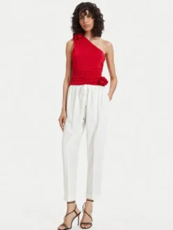 ACCESS FASHION Spodnie materiałowe 63-5101-183 Biały Regular Fit