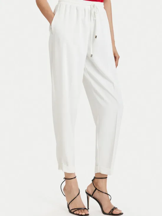 ACCESS FASHION Spodnie materiałowe 63-5101-183 Biały Regular Fit