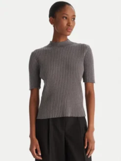 ACCESS FASHION Sweter 54-8046 Szary Slim Fit