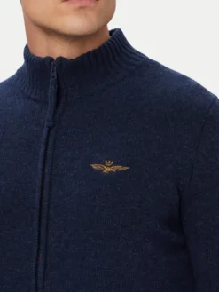 Aeronautica Militare Kardigan 262MA1646UL00924 Granatowy Regular Fit