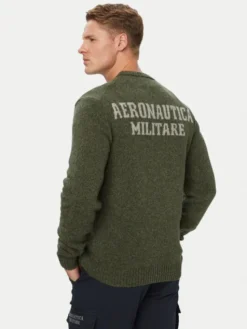 Aeronautica Militare Sweter 262MA1645UL00924 Khaki Regular Fit