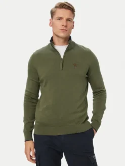 Aeronautica Militare Sweter 262MA1670UL00506 Khaki Regular Fit