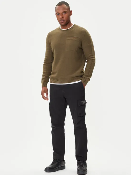 Aeronautica Militare Sweter 252MA1586UL00904 Zielony Regular Fit