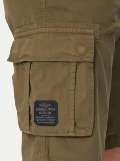 Aeronautica Militare Szorty materiałowe 261BE0066UCT01122 Zielony Regular Fit
