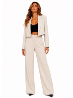 Agatha Studio Garnitur A26SS-KA-K21 Beżowy Regular Fit