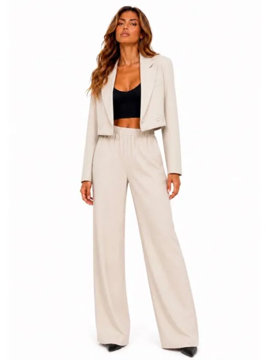 Agatha Studio Garnitur A26SS-KA-K21 Beżowy Regular Fit