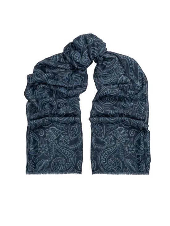 ALLORA BE UNIQUE Szal viscose & cotton Niebieski