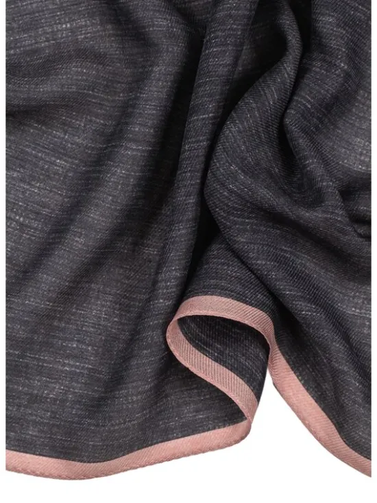 ALLORA BE UNIQUE Szal wool silk Granatowy