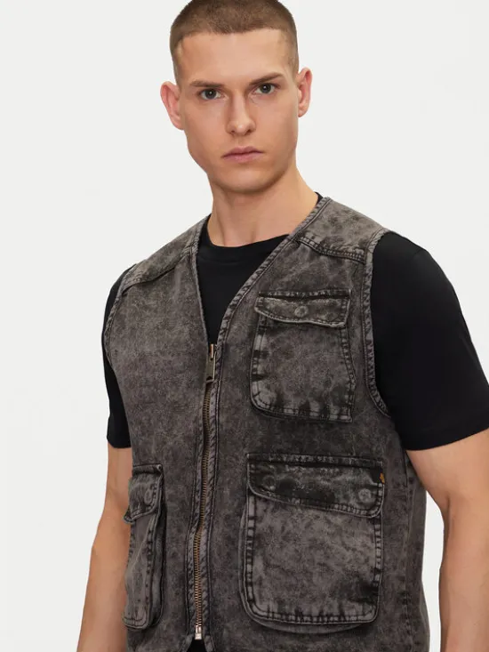 Alpha Industries Kamizelka Canvas Acid Vest 156140 Czarny Regular Fit