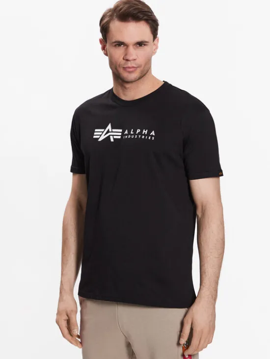 Alpha Industries Komplet t-shirtów Alpha Label 118534 Czarny Regular Fit