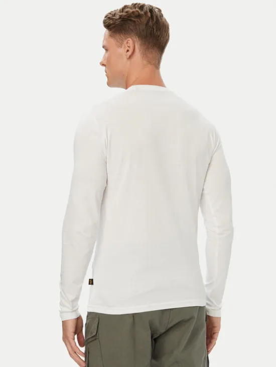 Alpha Industries Longsleeve Basic Small Logo 198517 Biały Regular Fit