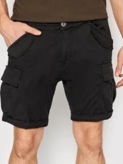 Alpha Industries Szorty materiałowe Airman 116211 Czarny Regular Fit