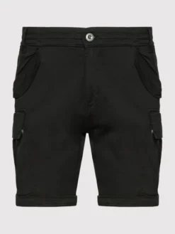 Alpha Industries Szorty materiałowe Airman 116211 Czarny Regular Fit