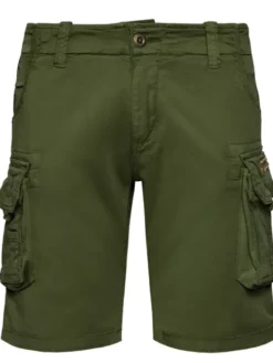 Alpha Industries Szorty materiałowe Crew 176203 Zielony Slim Fit