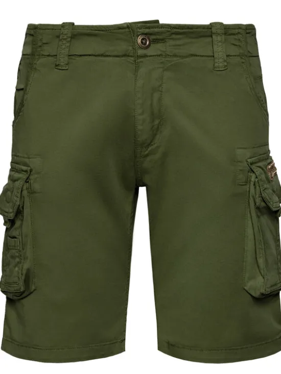 Alpha Industries Szorty materiałowe Crew 176203 Zielony Slim Fit