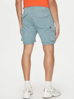 Alpha Industries Szorty materiałowe Crew 176203 Niebieski Slim Fit