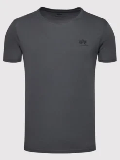 Alpha Industries T-Shirt Basic Small Logo 188505 Szary Regular Fit