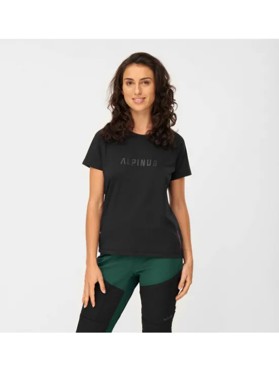Alpinus T-Shirt Bona Czarny Regular Fit