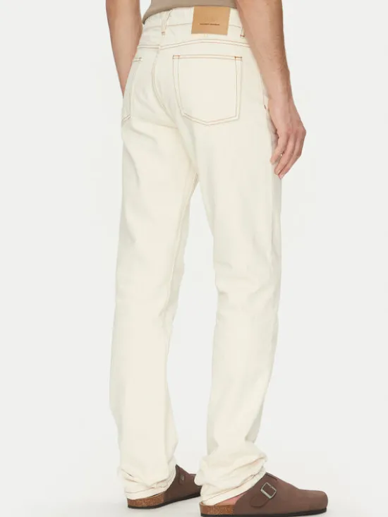 AMI Paris Jeansy HTR001.DE0039 Écru Classic Fit