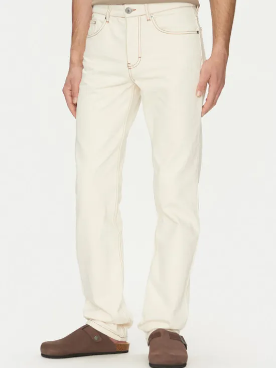 AMI Paris Jeansy HTR001.DE0039 Écru Classic Fit