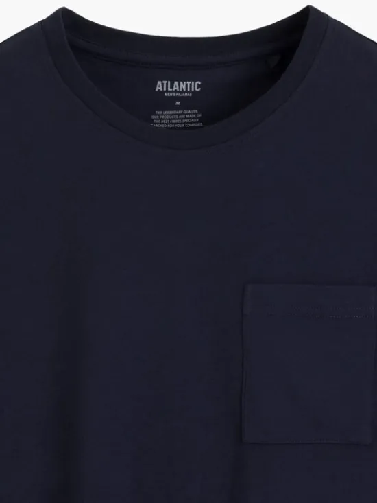 Atlantic Piżama Long Peach Effect Granatowy