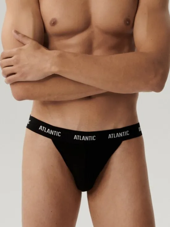 Atlantic Slipy Jock Strap Jockstrap Czarny