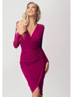 Aurora Sukienka koktajlowa Lidia fuksja Fioletowy Feminine Fit