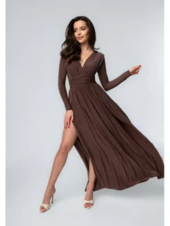 Aurora Sukienka wieczorowa Adelle Brązowy Feminine Fit