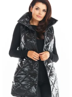 Awama Bezrękawnik A383 Czarny Basic Fit