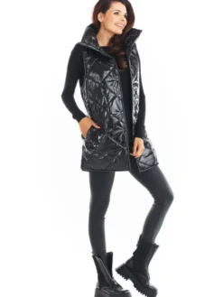 Awama Bezrękawnik A383 Czarny Basic Fit