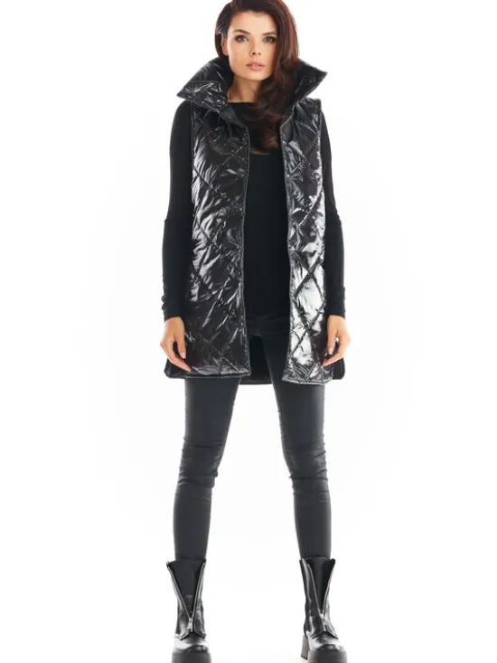 Awama Bezrękawnik A383 Czarny Basic Fit