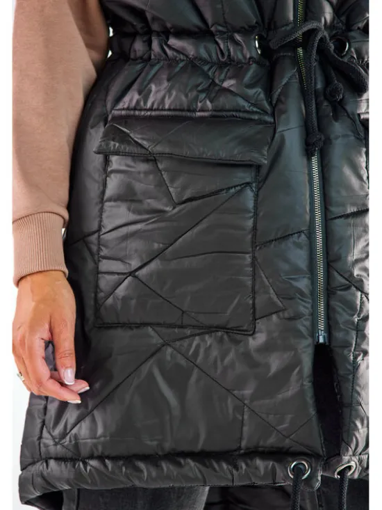 Awama Bezrękawnik A543 Czarny Basic Fit