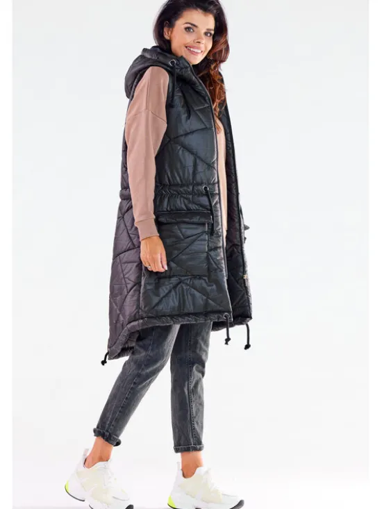Awama Bezrękawnik A543 Czarny Basic Fit
