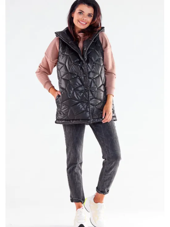 Awama Bezrękawnik A539 Czarny Basic Fit