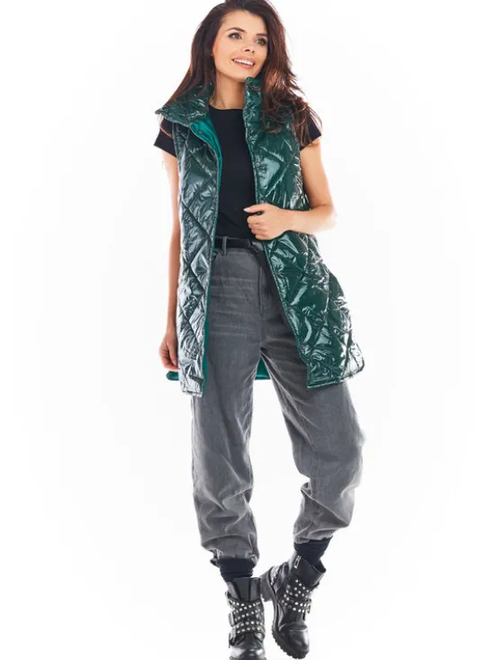 Awama Bezrękawnik A383 Zielony Basic Fit