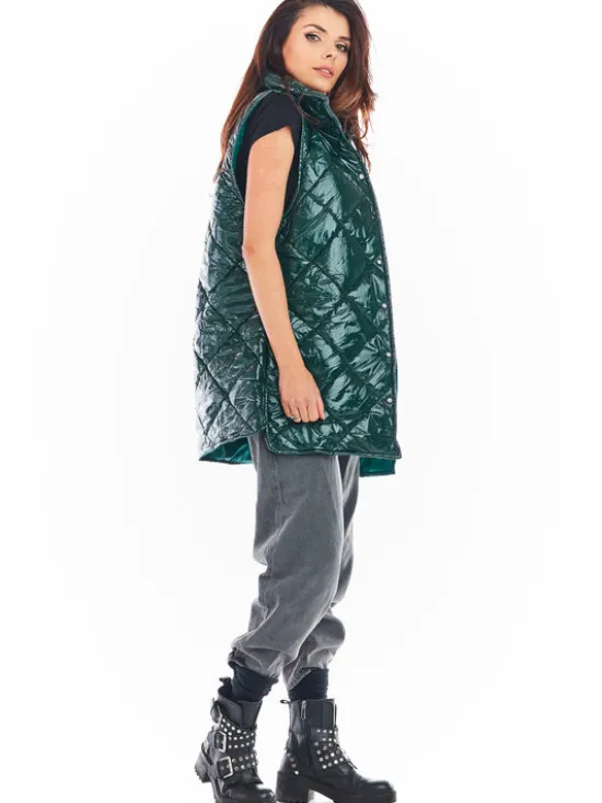 Awama Bezrękawnik A383 Zielony Basic Fit