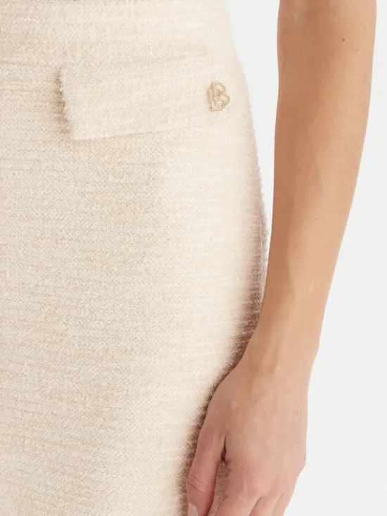 Babylon Spódnica midi S00601 Écru Regular Fit
