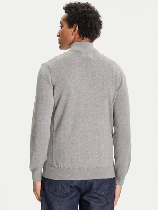 Barbour Sweter Half Zip MKN1074GY52 Szary Regular Fit