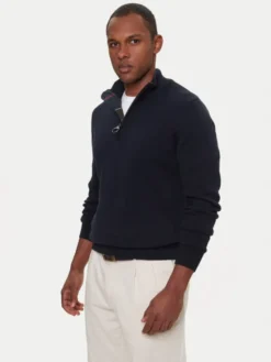 Barbour Sweter Half Zip MKN1074NY91 Granatowy Regular Fit