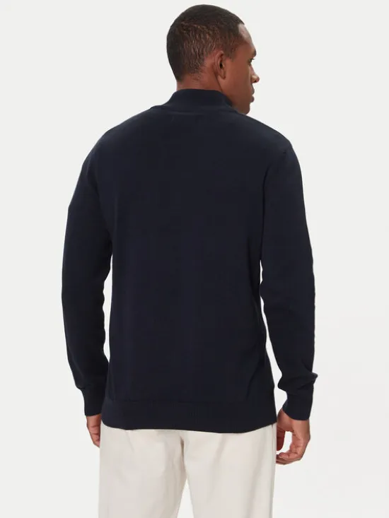 Barbour Sweter Half Zip MKN1074NY91 Granatowy Regular Fit