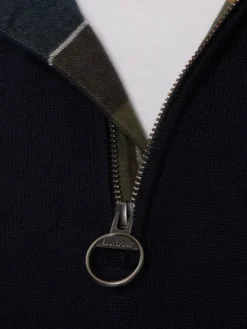Barbour Sweter Half Zip MKN1074NY91 Granatowy Regular Fit