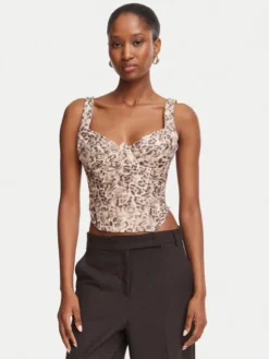 Bardot Top Carolina  60423TB Brązowy jasny Slim Fit