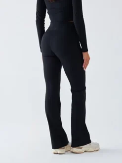 BeShaped Legginsy Dzwony - Morning Dew Czarny Shaping Fit