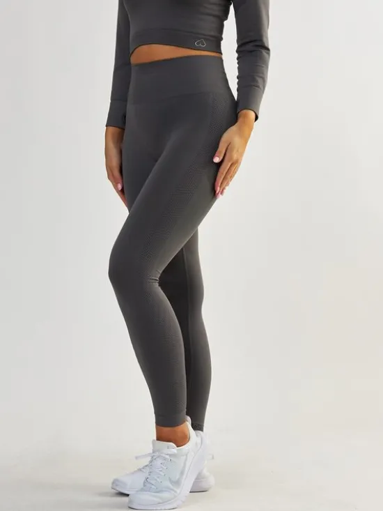 BeShaped Legginsy Modelujące - Power Up! Szary Shaping Fit