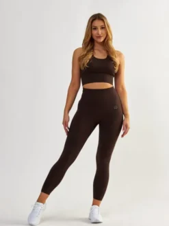 BeShaped Legginsy Modelujące Body Boost Brązowy Shaping Fit