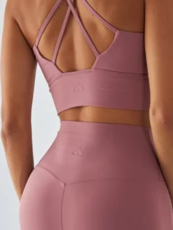 BeShaped Legginsy Sportowe - Morning Dew Różowy Shaping Fit