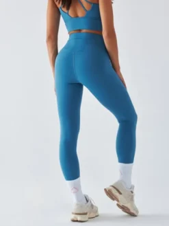 BeShaped Legginsy Sportowe - Morning Dew Niebieski Shaping Fit