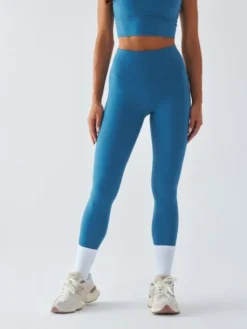 BeShaped Legginsy Sportowe - Morning Dew Niebieski Shaping Fit