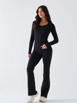 BeShaped Longsleeve Morning Dew Czarny Shaping Fit
