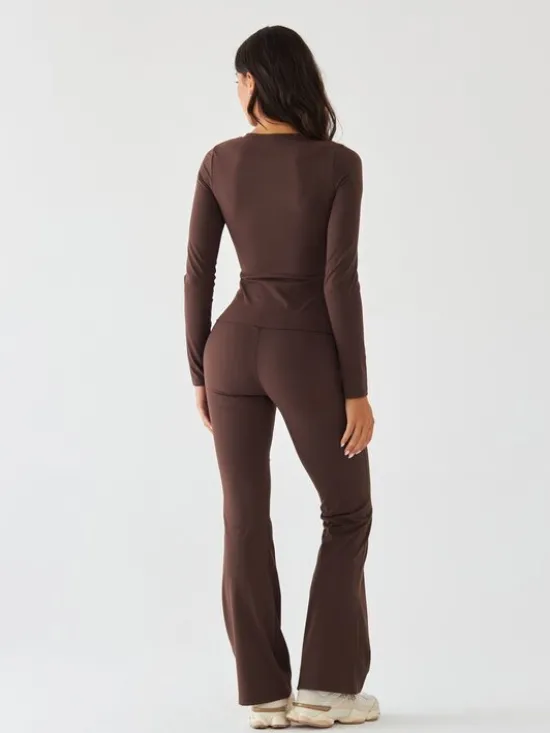 BeShaped Longsleeve Morning Dew Brązowy Shaping Fit